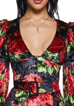 Sugar Thrillz Jumpsuits & Rompers|Plus*Chic Manners Velvet Romper - Black/Red
