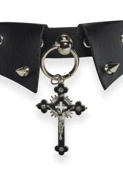 Widow Jewelry*Choker Collar With Cross