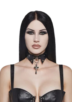 Widow Jewelry*Choker Collar With Cross