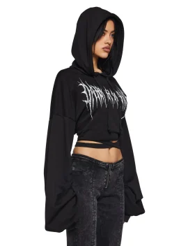 DARKER WAVS Outerwear|Sweatshirts & Hoodies*Chord Backless Cropped Hoodie