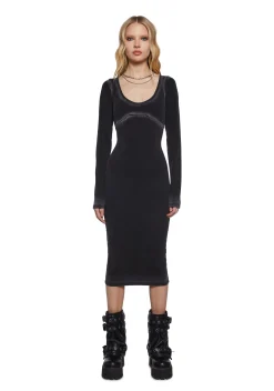 DARKER WAVS Dresses*Chord Bleached Midi Dress