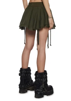 DARKER WAVS Bottoms|Skirts*Chord Lace-Up Mini Skirt
