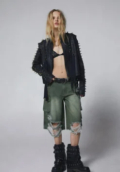 DARKER WAVS Bottoms|Shorts*Chord Shredded Cargo Shorts