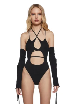 DARKER WAVS Tops*Chord Thermal Bodysuit With Gloves