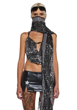 Club Exx Scarves & Gloves*Clear Curiosity Scarf - Metallic