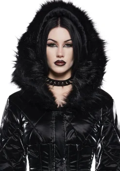 Widow Outerwear*Cloaked In Darkness Corseted Puffer Jacket