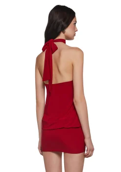 x_Blue Blush Dresses*Club Moves Halter Dress - Red
