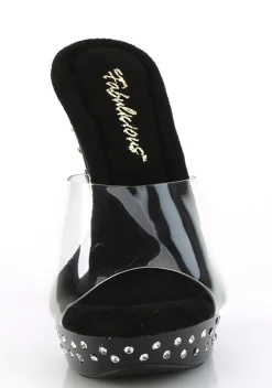 Fabulicious Platforms*Cocktail-501 Platform Heels - Black Rhinestone