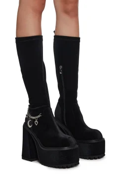 Sugar Thrillz Boots|Platforms*Count Your Hexes Velvet Boots