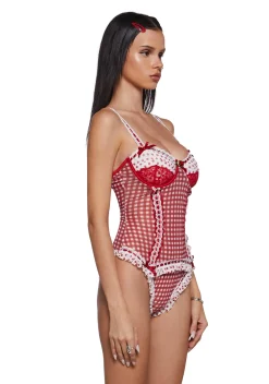 Sugar Thrillz Lingerie*Country Romance Gingham Teddy