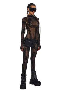 Club Exx Jumpsuits & Rompers*Crash N' Burn Mesh Catsuit