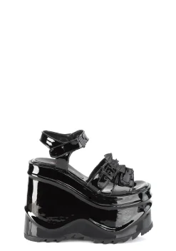 Demonia Platforms|Sandals*Creature Of Hell Patent Platform Sandals