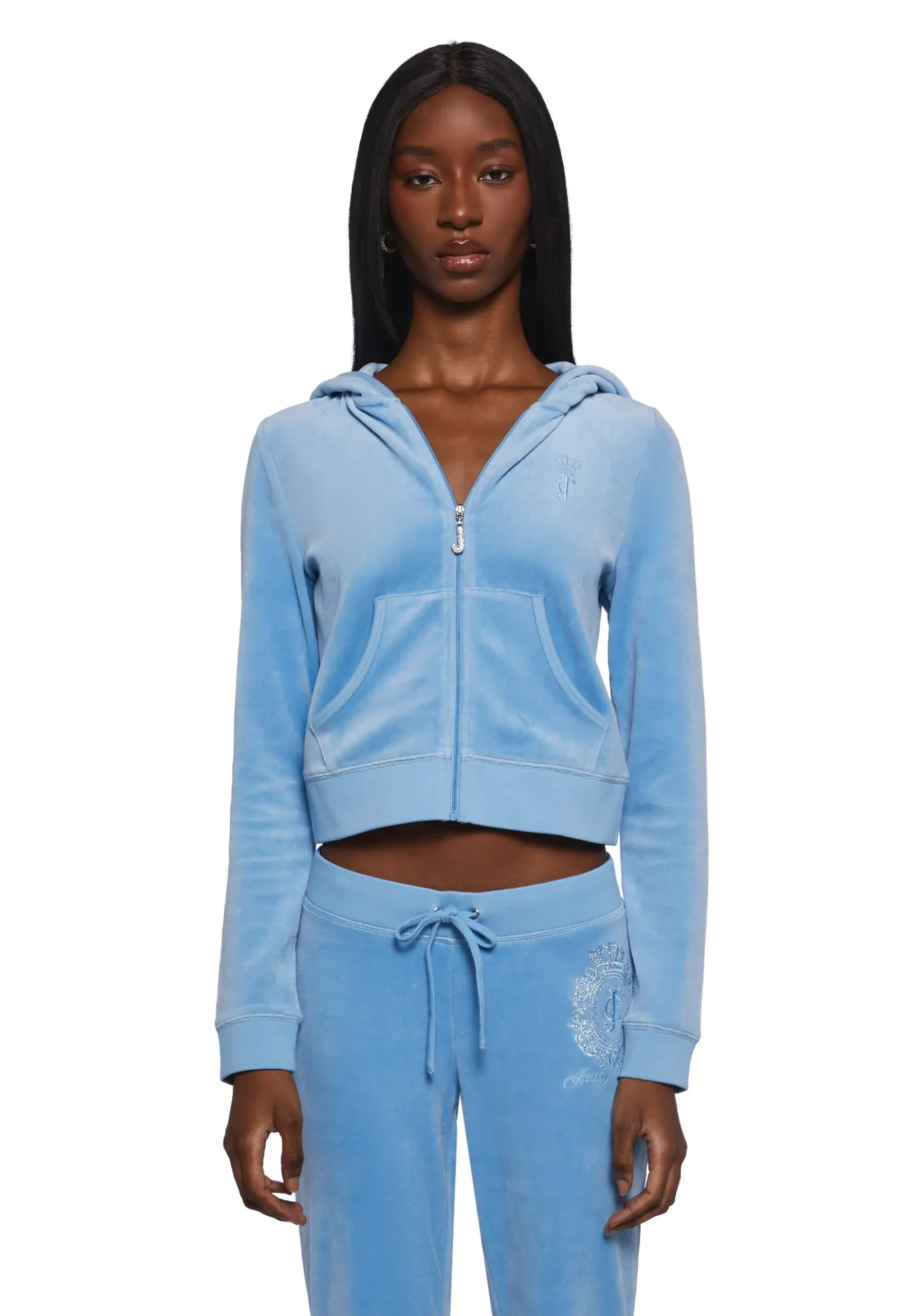 JUICY COUTURE Sweatshirts & Hoodies*Crown Heritage Cotton Velour Hoodie