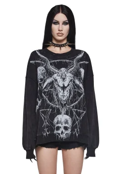 Widow Outerwear|Sweatshirts & Hoodies*Cryptic Messages Oversized Sweatshirt