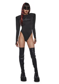 Namilia Tops*Crystal Whore Bodysuit Flat Panty