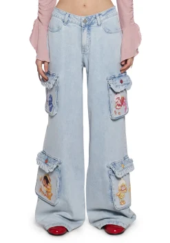 Dolls Kill | Care Bears x Strawberry Shortcake Bottoms|Pants*Cuddle Crew Denim Cargo Pants