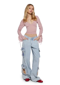 Dolls Kill | Care Bears x Strawberry Shortcake Bottoms|Pants*Cuddle Crew Denim Cargo Pants
