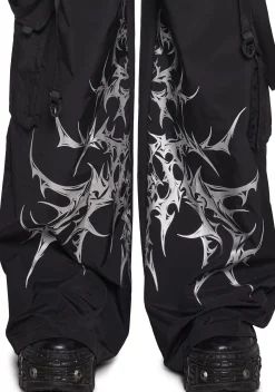 Widow Bottoms|Pants*Cyber Noir Wide Leg Cargo Pants