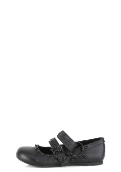 Demonia Flats|Mary Janes*Daisy-08 Studded Ballet Flats
