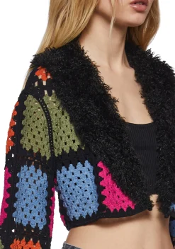 Club Exx Outerwear*Day Rave Crochet Cropped Jacket