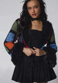 Club Exx Outerwear*Day Rave Crochet Cropped Jacket