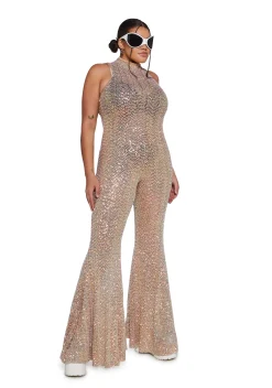Club Exx Jumpsuits & Rompers|Plus*Dazzling Nights Sequin Jumpsuit