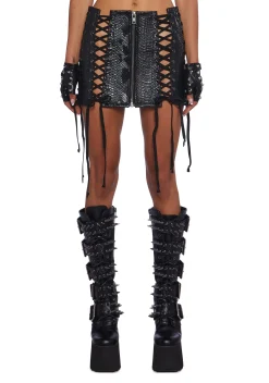 Club Exx Bottoms|Skirts*Deadly Dose Snakeskin Skirt