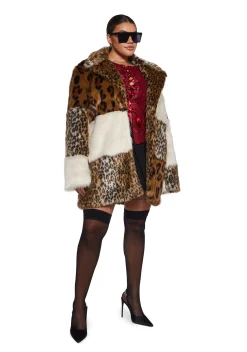 Current Mood Outerwear|Plus*Decadent Glamour Patchwork Coat