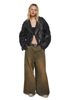 Widow Outerwear|Plus*Decibel Love Studded Moto Jacket