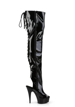 Pleaser Boots*Delight-3017 Thigh High Lace-Up Boots