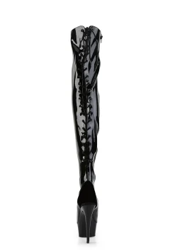 Pleaser Boots*Delight-3017 Thigh High Lace-Up Boots
