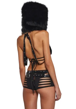 Club Exx Belts & Harnesses*DEMENTED HOODED FUR HARNESS