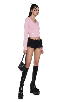 Sugar Thrillz Tops|Plus*Demure Kiss Cardigan Set