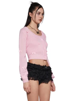 Sugar Thrillz Tops|Plus*Demure Kiss Cardigan Set