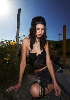 Current Mood Tops*Desert Rose Convertible Cami Top - Black