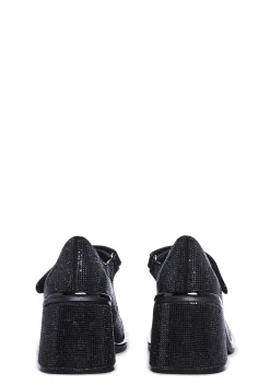 Sugar Thrillz Platforms|Mary Janes*Desire Me Rhinestone Mary Janes - Black