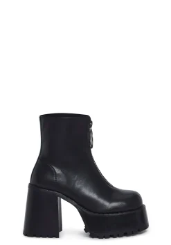 Current Mood Boots|Platforms*Detention Hall Platform Boots - Black