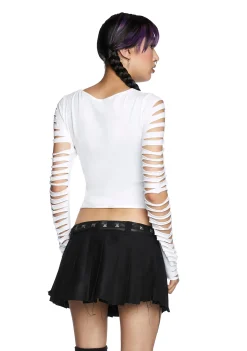 Current Mood Tops*Deviant Curfew Cut-Out Top - White