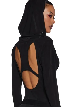 DARKER WAVS Dresses*Diatonic Cut Out Hooded Dress