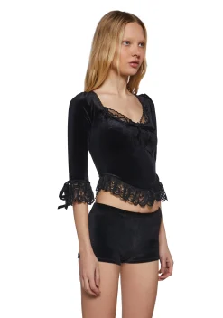 Widow Corsets|Tops*Dim The Light Velvet Bustier Top