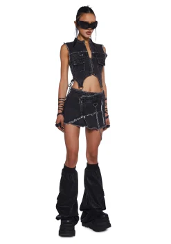 DARKER WAVS Bottoms|Skirts*Downbeat Distressed Denim Wrap Skirt