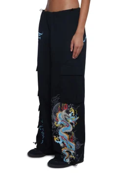 Ed Hardy Bottoms|Pants*Dragon Poplin Cargo Pants