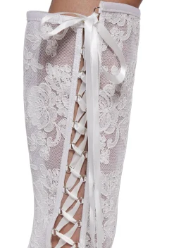 Sugar Thrillz Boots*Dream Boulevard Lace Boots - White