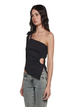 Sugar Thrillz Tops|Plus*Dream Girl Asymmetrical Top - Black