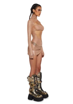 Club Exx Dresses*Dreamland Dancer Bodycon Dress - Gold