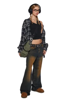 x_Machine Jeans Bottoms|Pants*Dusted Dreams Wide Leg Jeans
