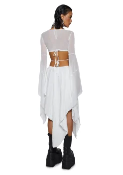 DARKER WAVS Dresses*Echo Asymmetrical Mesh Wrap Dress