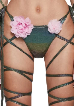 Club Exx Lingerie|Plus*Electric Bloom Thong Panty
