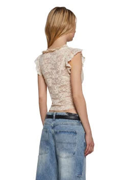 dELiA*s by Dolls Kill Tops|Plus*Elegance Reigns Lace Top - Off White