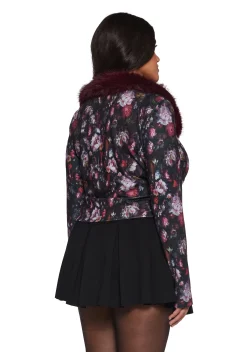 Current Mood Tops|Plus*Enchanted Inkwell Faux Fur Cardigan